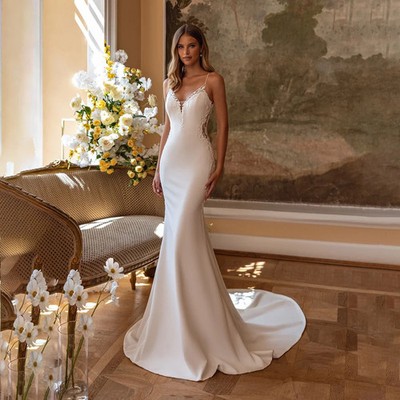 vintage lace high low wedding dress Low Waist High Neck Lace Top Vintage Wedding Dress main image 1