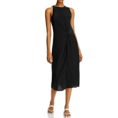 Rag & Bone Seon Dress Silk Twist Front Sleeveless Black 8 Quiet Luxury NWT