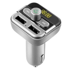Bluetooth FM Transmitter Car Charger Dual USB Handsfree LED Adapter Silver