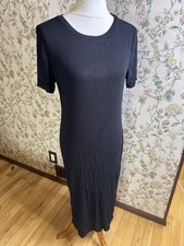 Old Navy Short Sleeve Knit Black Short Dress Size Medium Maxi Long Classic