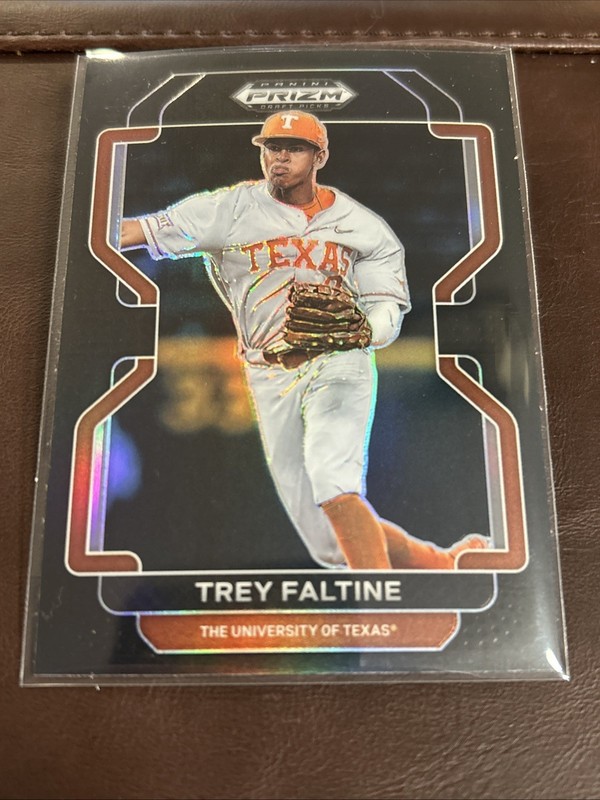 2022 Prizm Draft Picks Trey Faltine RC Reds BLACK PRIZM SP University Of Texas