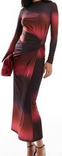 Daska High Neck Maxi Dress Dark Ombre Print Women's Size US 16 UK XL $156 Retail