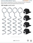 Zero Gravity Trampoline Tie Down Ground Anchor Fixing Kit