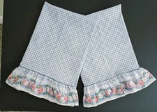 Standard Ruffled Lady Pepperell No-Iron Floral Check Pillowcases 30x20" Cottage