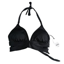 Shade  Shore Swimwear Womens Medium Black Halter Triangle Bikini Top Padded NWT