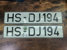 German GERMANY License Plate Tag 🇩🇪 EURO HS DJ 194 Car 🚗 Truck PAIR 