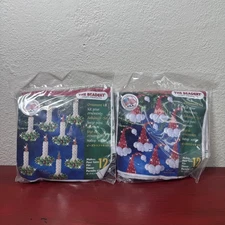 The Beadery Christmas Ornament Kits Lot 2 Candle Santa Hat Beaded Craft USA
