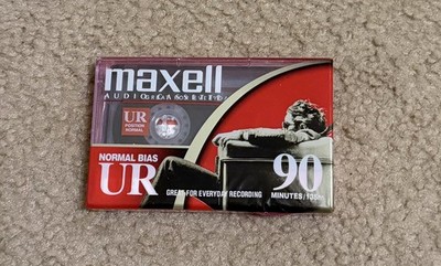 Maxell Normal Bias UR 90 Minutes Blank Audio Cassette Tape - New Factory Sealed