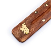 RäUcher Set RäUcherstäBchenhalter Holz Elefant -- 25 Cm + Quadratischer Selenit