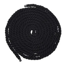 12mm x 14.8 Feet Black Cotton Rope 3 Strand for DIY Wall Hanging Knotting