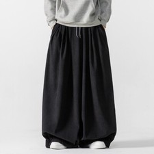 Hommes Élastique Taille Haute Velours Pantalon Baggy Décontracté Hip Hop Ample