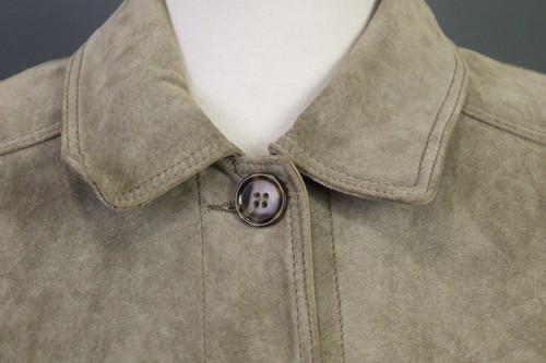 WEEKEND MAX MARA PRENDA Brown Suede Leather Pocket Button Jacket Size 8 - Picture 8 of 24