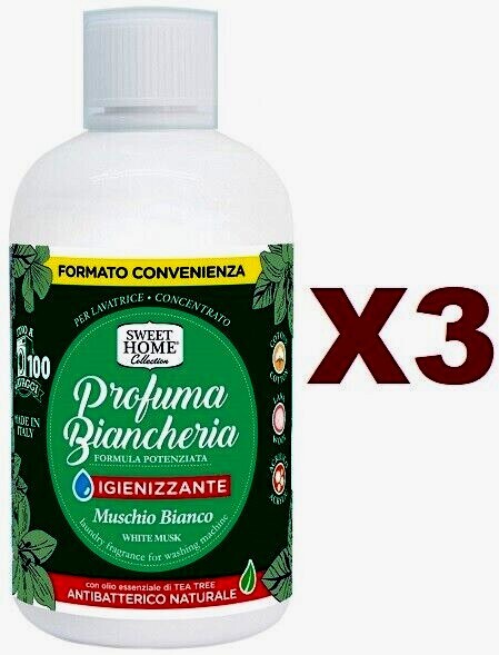 3 PZ SWEET HOME PROFUMA BIANCHERIA IGIENIZZANTE MUSCHIO BIANCO 250ML