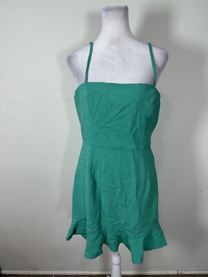 French Connection Women's Green Colored Whisper Frill Hem Dress Size 10 |  eBay