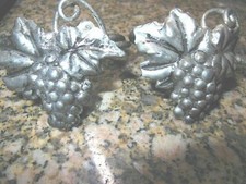 * 2 SILVER PLATE NAPKIN RINGS -LEAVES, BRANCHES & Grapes, 2" WIDTH
