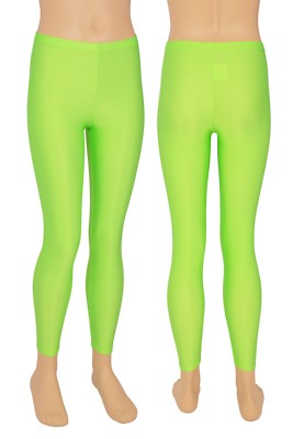 Kinder Leggings Neongrün glänzend Volti-Hose lang stretch Sporthose shiny