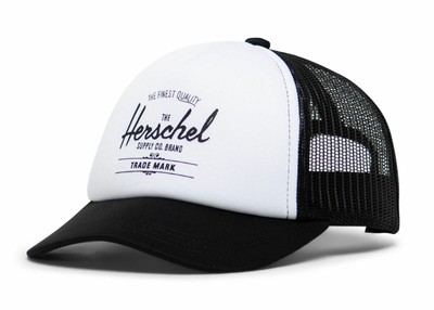 Herschel Whaler Mesh Hat Kids Cap Accessoire Schwarz Weiß Neu