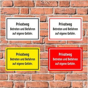 Hinweis-Schild „Privatweg! Betreten Verboten“ – Wetterfest, 30x20 Cm, Gelb-schwarz (Aluminiumverbund)