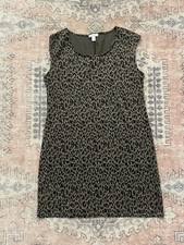 Nine West Leopard Animal Print Black Tan Y2K 90s Chic Mini Dress Women’s Large
