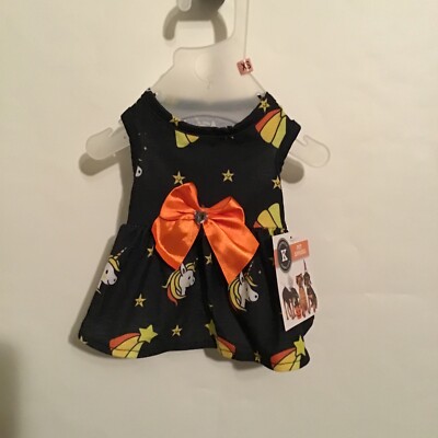 Kensington Kennel Club Unicorn Black Multicolor Dress Size XS Pet Apparel New