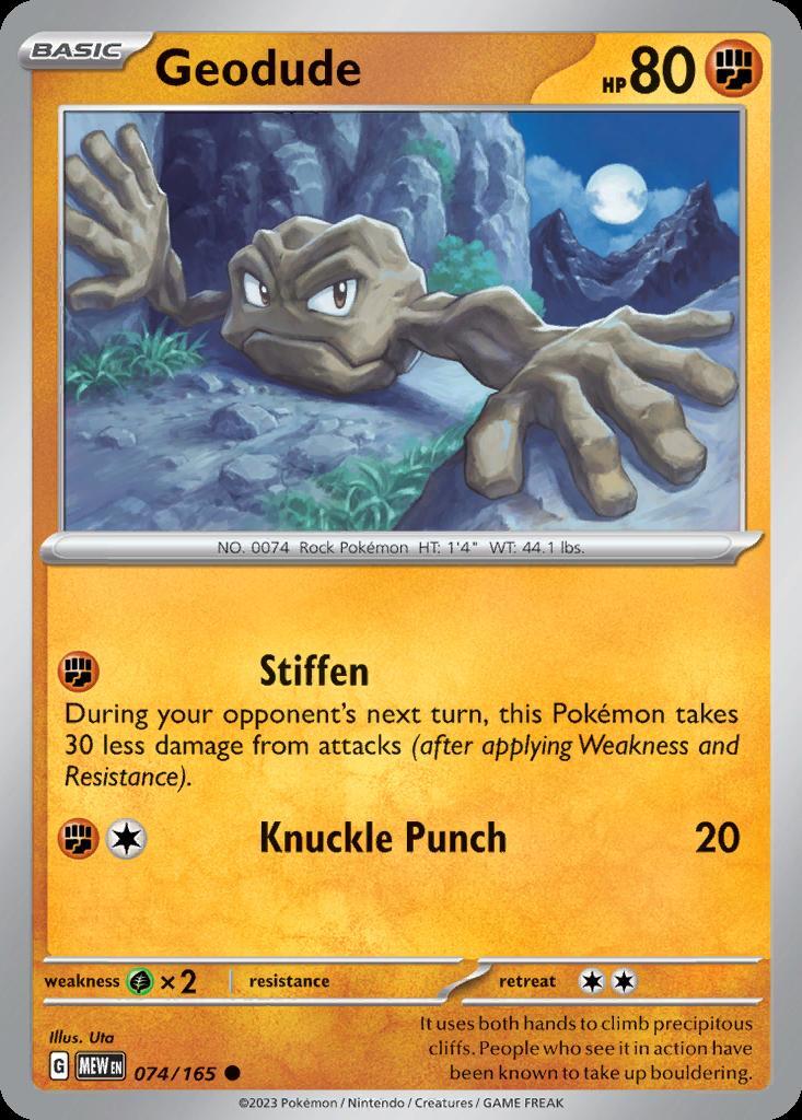 Pokemon Geodude (74/210) 151 NM REVERSE HOLO