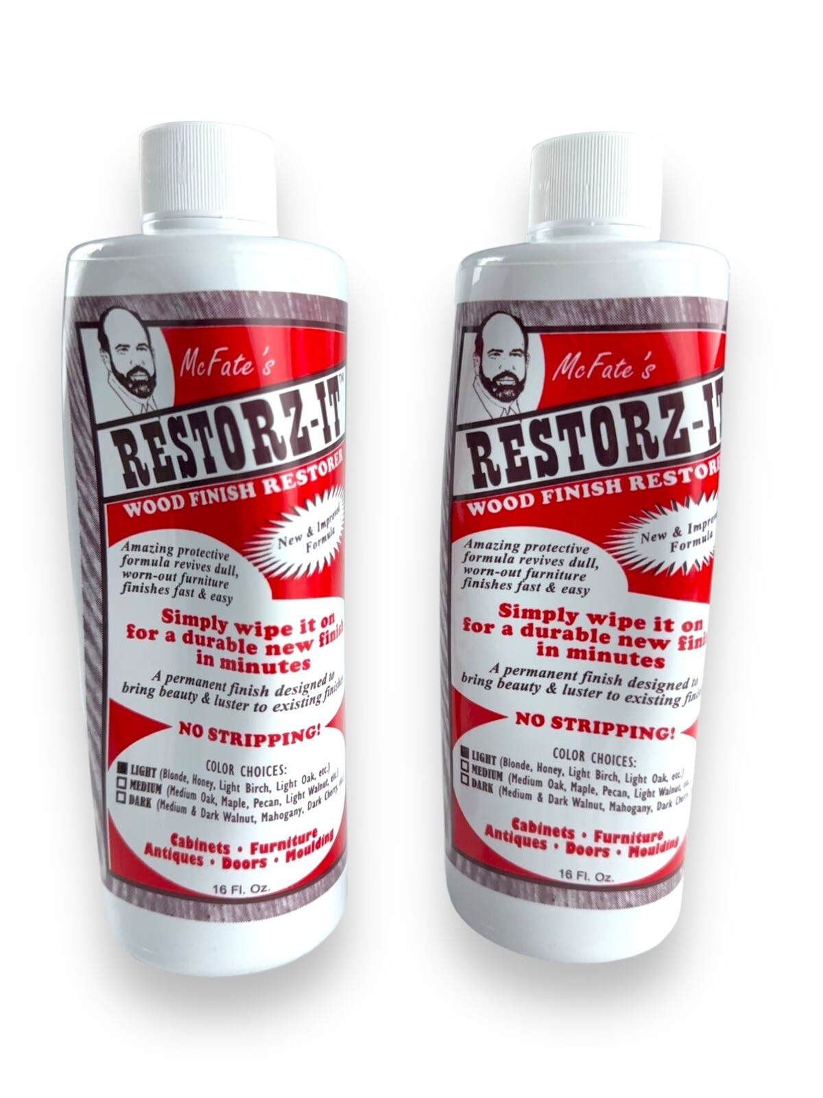 McFate’s RestorzIt Wood Finish Restorer 16 fl. oz. LIGHT SHADE 2 Bottles eBay