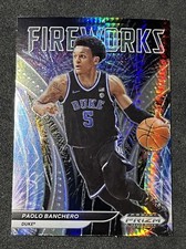2022 Panini Prizm Draft Picks Paolo Banchero Fireworks Rookie Silver Hyper Prizm