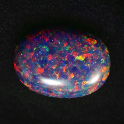 Black Silk Fire Opal Cabochon 20x14 mm, 6.30 Cts AAA Loose Gemstone