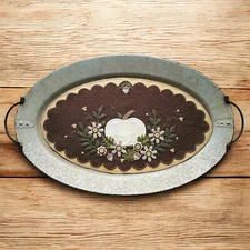 Pre-Washed Wool Felt Penny Rug Kit - Picking Pumpkins White - Table Runner Kit