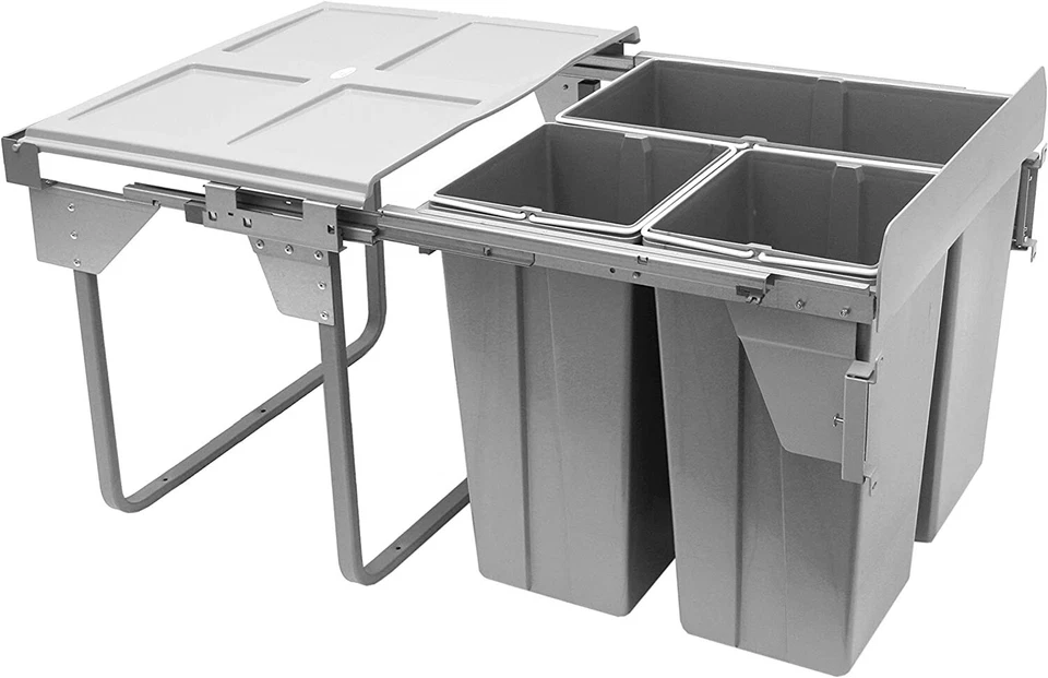 RECYCLE BIN PULL OUT KITCHEN WASTE BIN 600MM-68 LTR(JC609M-3)SOFT CLOSE FUNCTION - Image 3 of 3