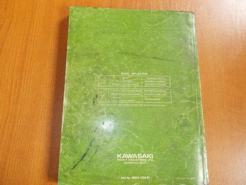 Genuine Kawasaki VN750 Twin Vulcan Motorcycle Workshop Manual 85-86 - Picture 2 of 2