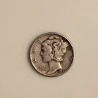1944 Mercury Winged Liberty Head Dime 90% Silver VF