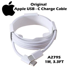 Original Apple 60W USB-C to USB-C Braided Charge Cable (1M/3.3-Ft) A2795 - White