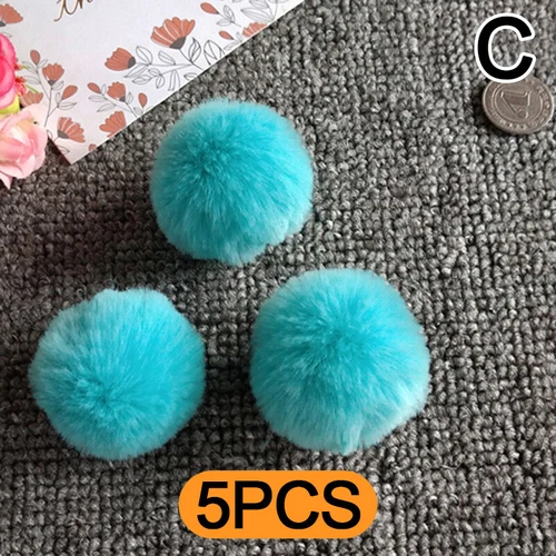 LOTTO 5 PEZZI 4-5 cm imitazione pelliccia sintetica pom pom palla per cappello lavorato a maglia berretti berretto - Foto 6 di 42