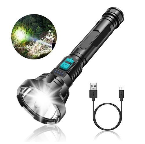  High Powered LED Flashlight Super Bright Torch USB Rechargeable Lamp - Picture 3 of 14