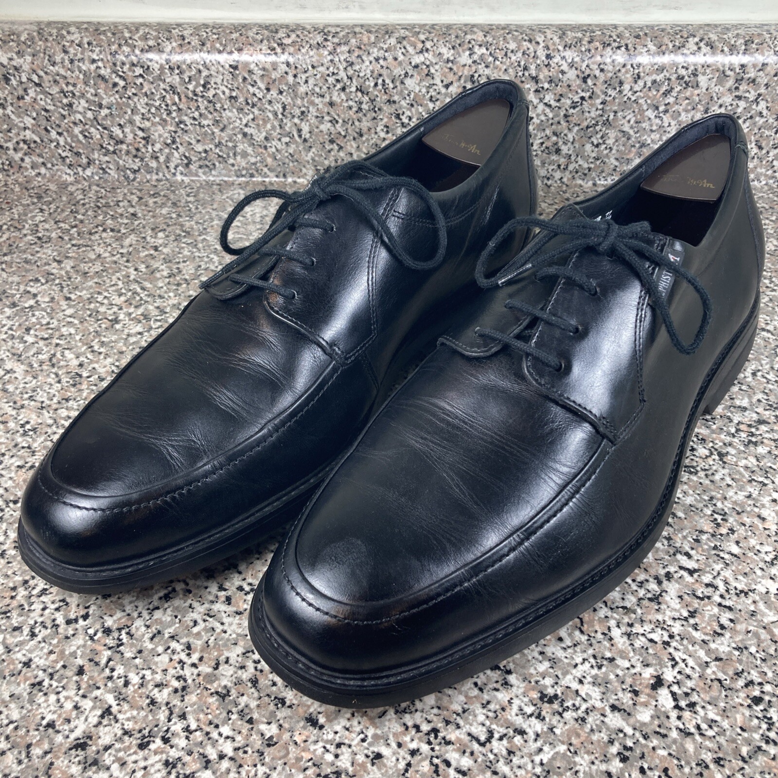 SAOLA Scarpe derby Mephisto Air Jet nere in pelle con lacci grembiule punta uomo taglia 11 5 ottime condizioni