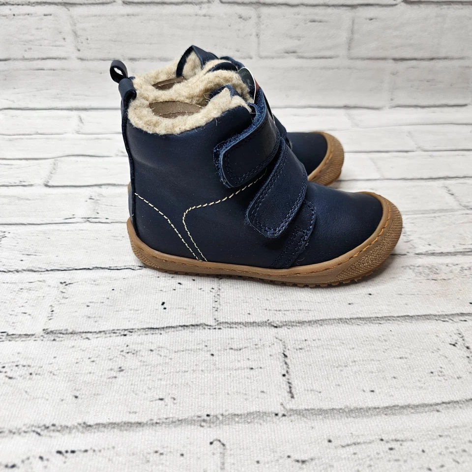 Botas Naturino unissex de couro infantil bolha VL Reino Unido 6 crianças azul marinho lã interna - Imagem 4 de 4