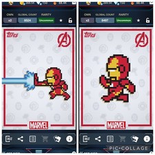 Topps Marvel Collect Digital 2 Card 8-Bit Avengers Iron Man Insert Set