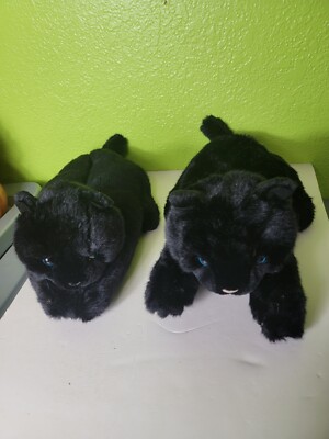 Black Kitty Cat Kitten Panther Slippers Comfy House Shoes Size