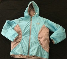 THE NORTH FACE Jacket Reversible Blue/Grey Girls 14/16-VERY NICE