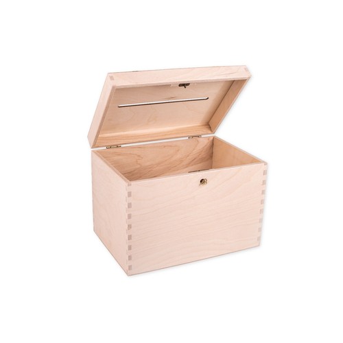 Wooden Lockable Plain Chest Storage Card Box Decoupage Wedding Cards