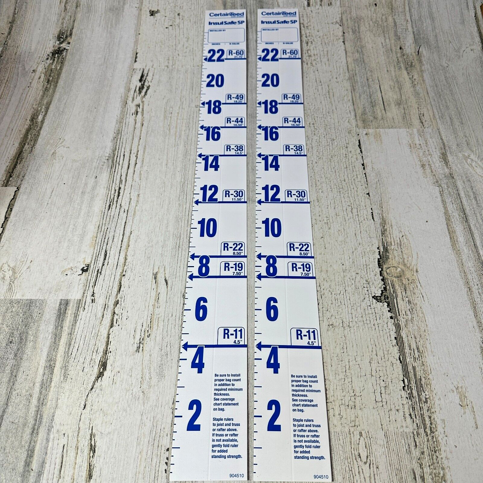2 Pack Certainteed 24" R Value Attic Insulation Ruler w/ Instructions NOS Switch