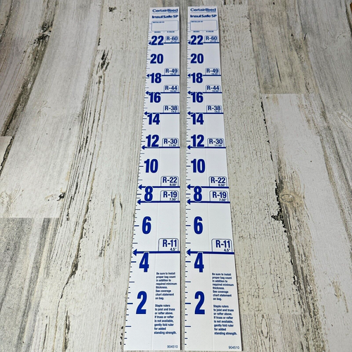 2 Pack Certainteed 24" R Value Attic Insulation Ruler w/ Instructions