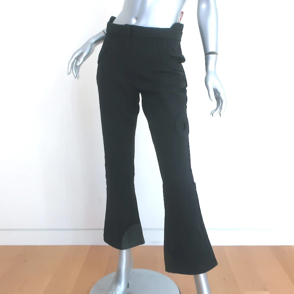 Pantalones de esquí acampanados Prada Linea Rossa de nailon con ribete de cuero negro talla 44 Foto 4 de 4
