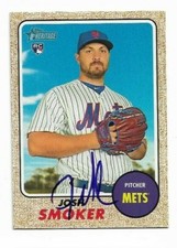 2017 Topps Heritage JOSH SMOKER Signed Card autograph METS RC