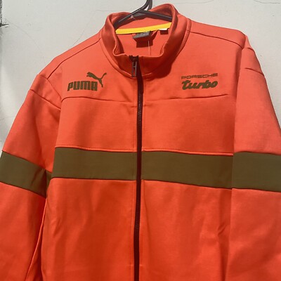 PUMA Porsche Turbo Legacy Sweat Jacket Orange Men's Size XL 533779-04 $110  MSRP