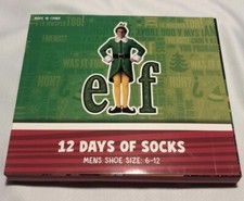 Elf Christmas Socks Mens 12 Pack