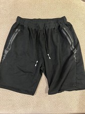 Men  s Black Jogger Terry Sweat Shorts Medium