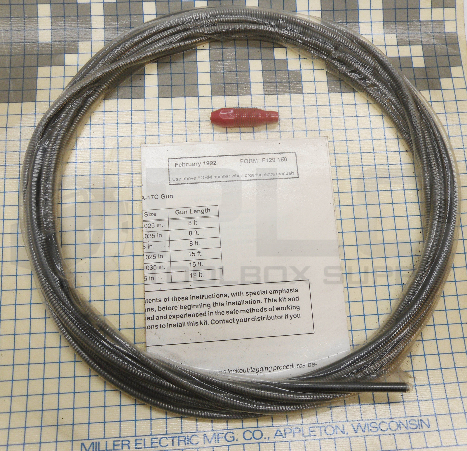 Miller Ga17c 129179 Kit Liner Monocoil .030/.035 Wire X 15 FT for