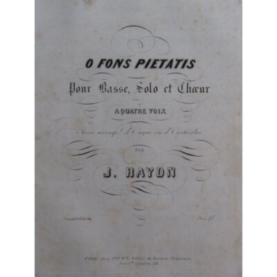 HAYDN Joseph O Fons Pietatis Gesang Orgel oder Orchester ca1840